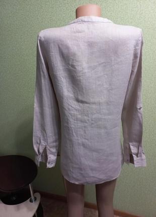 Жіноча лляна сорочка сорочка блузка вільного крою5 фото