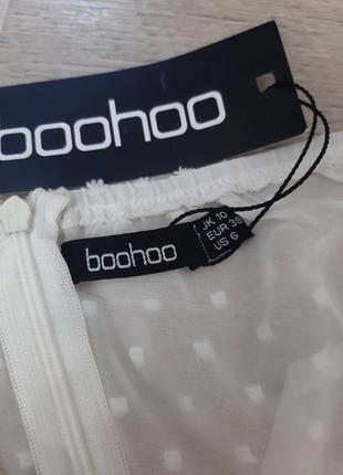 Белая блуза с открытыми плечами boohoo5 фото