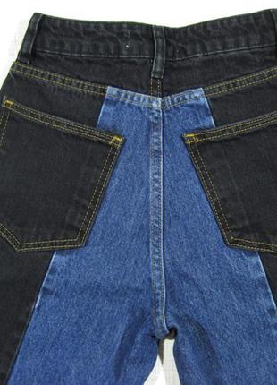 Модные комбинированные джинсы мом marions (турция)с высокой талией для девочки.5 фото