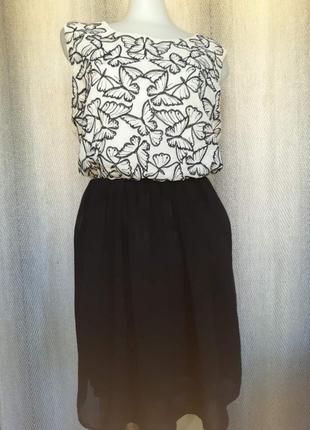 Женское летнее шифоновое платье new york laundry, сукня,  плаття с вышивкой бабочками, вышиванка1 фото
