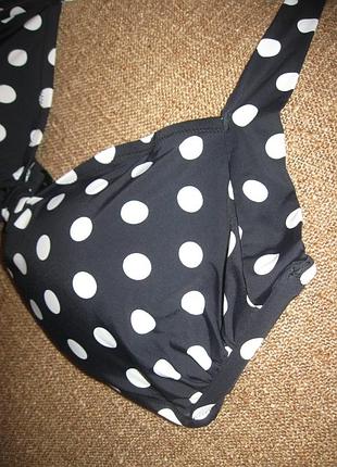 Купальник верх горошек черно-белый