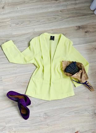 😍ідеальний піджак на літо в трендовому лимонному кольорі1 фото
