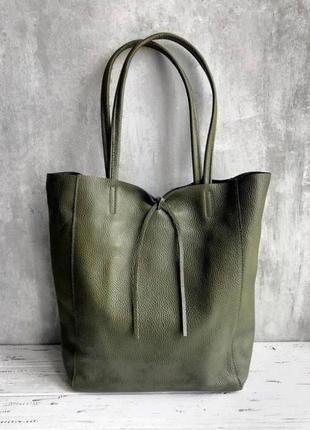 Большая мягкая  кожаная сумка женская шоппер италия натуральная кожа мешок ts0000921 фото