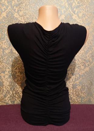 Красива чорна футболка жіноча майка блуза блузка р. 42/44 /462 фото