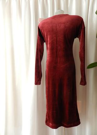 Красиве сукня миди з паєтками в наявності бордо-марсала оксамит без утеплювача з двосторонніми паєтк5 фото