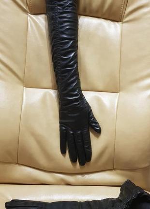 Новые черные кожаные перчатки boss высокие2 фото