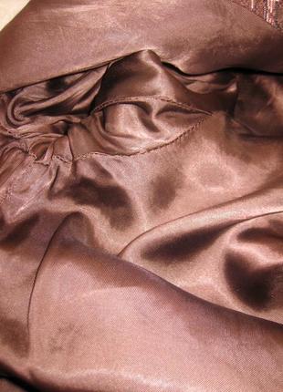 Стильный пиджак приталенный в клетку длинный рукав, шоколадный с розовым10 фото