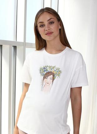 👑vip👑 футболка для вагітних і годуючих матусь бавовняна патріотична футболка2 фото