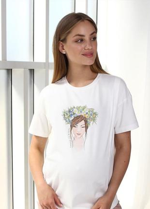 👑vip👑 футболка для вагітних і годуючих матусь бавовняна патріотична футболка3 фото