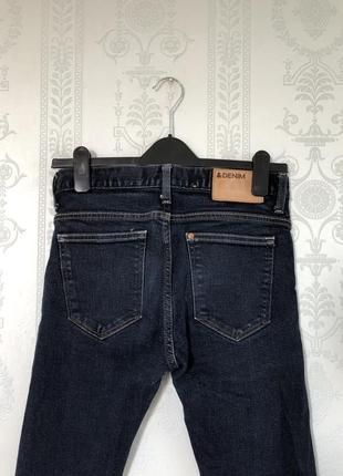 Женские темно-синие джинсы h&m slim высокая посадка 🌱7 фото