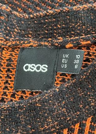 Asos платье оранжевое с чёрным рыжее вязаное фактурный трикотаж9 фото