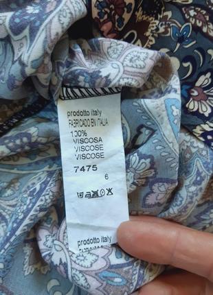Шикарная нежная удлинённая блуза/туника в красивый принт ,италия,  р  12-168 фото