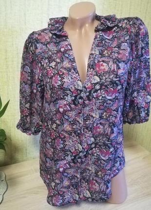 Легкая блуза в цветочек1 фото