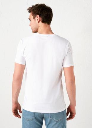 Белая мужская футболка lc waikiki/лс вайкики с принтом raw stuff. фирменная турция3 фото