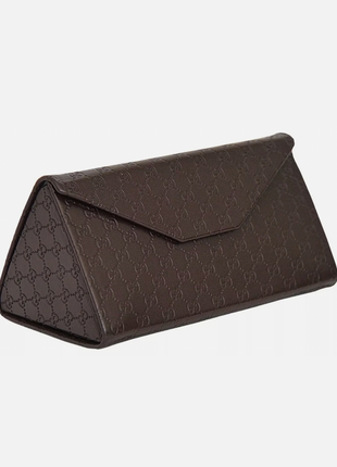 Шкіряний трикутний футляр для окулярів gucci trifold triangle монограма трансформер для сонцезахисних окулярів великий кейс чохол