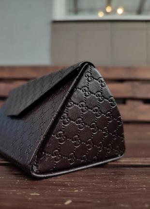 Кожаный треугольный футляр для очков gucci trifold triangle монограмма трансформер для...