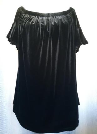 Женская бархатная, велюровая блуза, блузка, футболка, майка спущенные плечи велюр7 фото