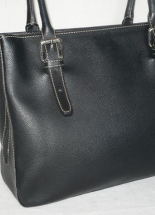 Шкіряна ділова сумка тримає форму формат а 4 genuine leather italy шкіряна сумка портфель2 фото