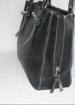 Шкіряна ділова сумка тримає форму формат а 4 genuine leather italy шкіряна сумка портфель3 фото