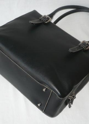 Шкіряна ділова сумка тримає форму формат а 4 genuine leather italy шкіряна сумка портфель5 фото