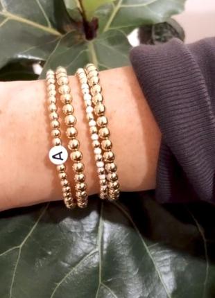 Набір браслетів. букви любі. колір золото або срібло