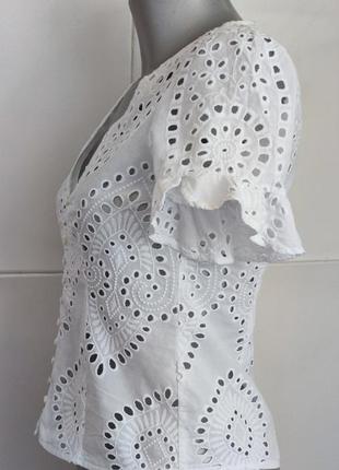 Блуза, топ zara білого кольору з вишивкою9 фото