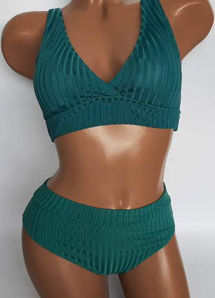 Трендовий купальник жатка високі плавки z.five 5 кольорів 86155мш3 фото