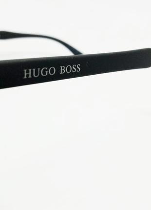 Hugo boss модные мужские солнцезащитные очки в чёрной матовой оправе10 фото