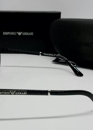 Emporio armani окуляри краплі чоловічі сонцезахисні чорні з сріблом поляризированные3 фото