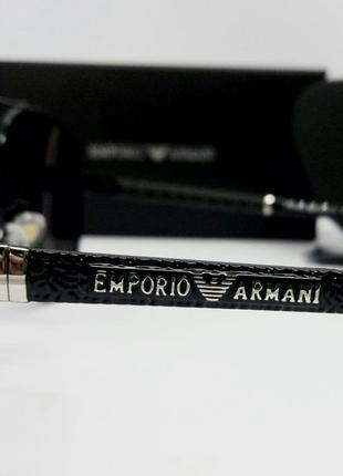 Emporio armani окуляри краплі чоловічі сонцезахисні чорні з сріблом поляризированные4 фото