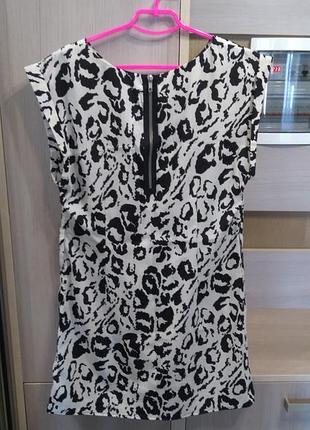 Платье принт снежный барс 3