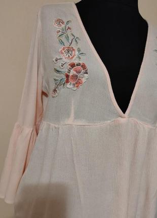 Блуза жіноча легенька літня вишиванка рукав кльош2 фото