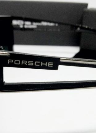 Porsche design стильные мужские солнцезащитные очки черные с серебром поляризированные5 фото