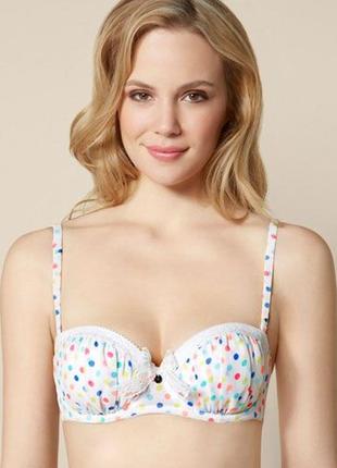 32d 70d/75с boux avenue кокетливий стильний бюстгальтер балконет в горошок