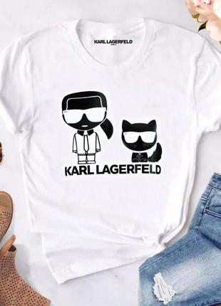 Жіноча футболка karl lagerfeld карл лагерфельд біла женская футболка karl lagerfeld карл лагерфельд8 фото