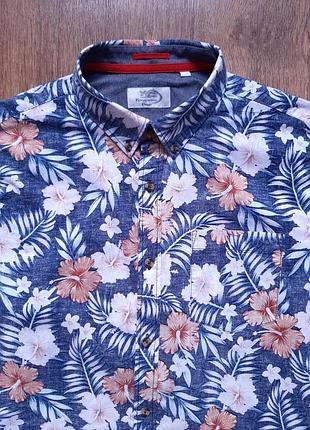 Теніска синя в квіти подальше roo розмір l , m бавовна 100%