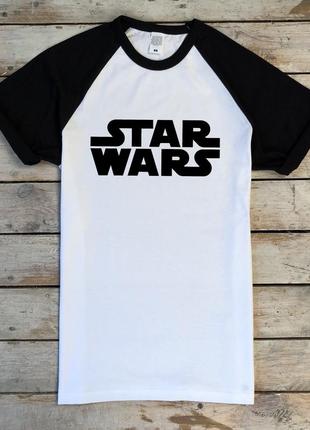 Чоловіча двоколірна футболка з принтом "star wars"