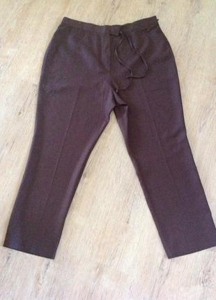 Новые брюки штаны темно коричневого цвета в составе лен батал размер 20