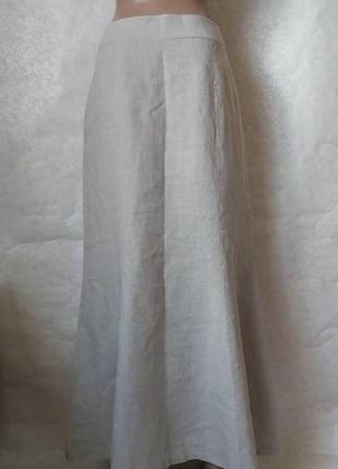 Фирменная gianna meliani юбка в пол годе со 100 % льна в сером цвете, размер л-ка2 фото