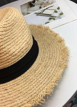 🌺 капелюх федора з необробленими полями та чорною стрічкою🌺3 фото