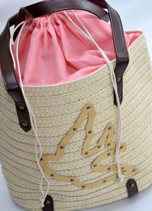 Пляжная сумка из соломки солнечный пляж4 фото