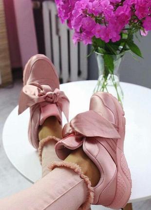 Кросівки польща пудра/ рожеві з бантом6 фото