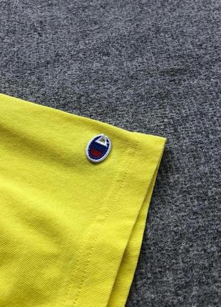 Оригінальна футболка champion premium reverse weave big logo t-shirt yellow8 фото