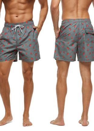 Чоловічі пляжні шорти з принтом кавунів  2022 літні шорти5 фото