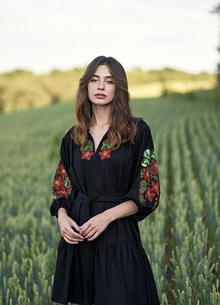 Купити Чорні сукні вишиванки — недорого в каталозі Плаття міді на Шафі |  Київ та Україна