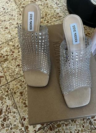 Шльопанці прозорі у стразах steve madden