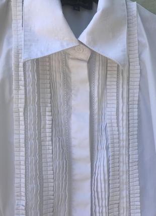 Сорочка блуза бавовна біла святкова офісна luisa spagnoli4 фото