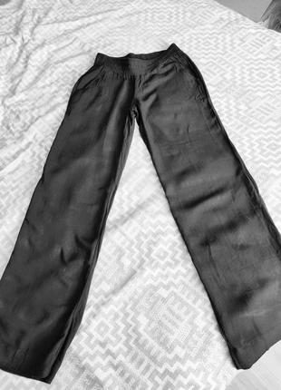 Летние свободные брюки черные на резинке