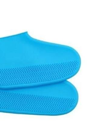 Чохли-бахіли для взуття від дощу і бруду розмір s колір блакитний2 фото