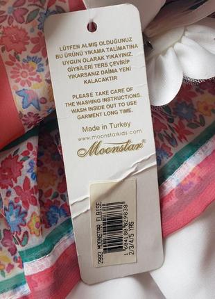 Moonstar нарядное платье хб подкладка детское девочке 2-3-4 г 92-98-104см новое5 фото